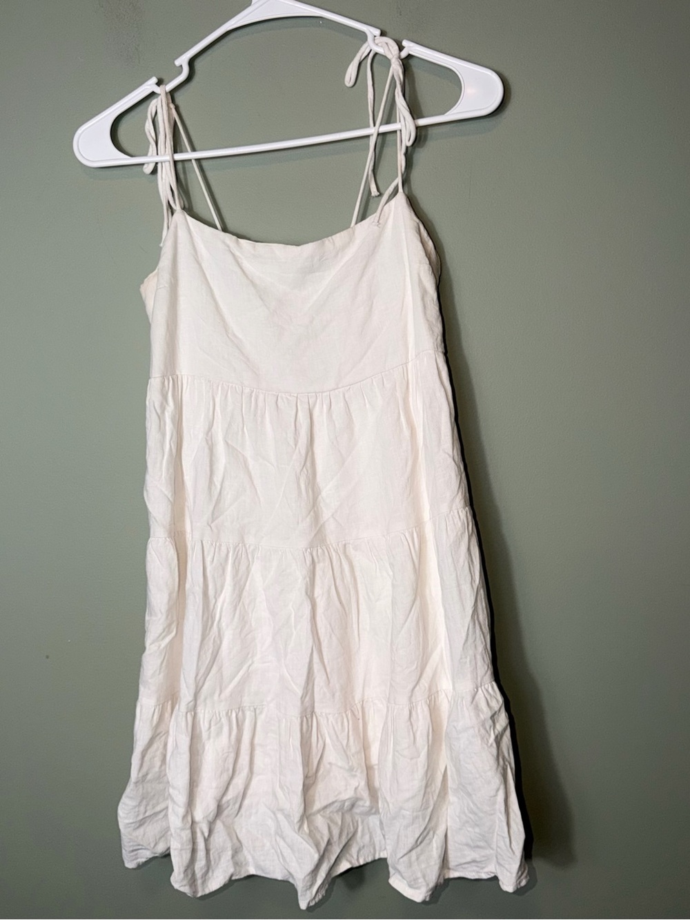 Abercrombie & Fitch Womens White Tie-Shoulder Camisole Dress Size Small